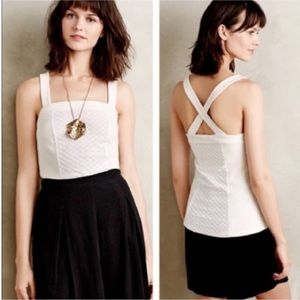 Anthropologie Gavi Halter Tank by Deletta, Ivory, Crossback,